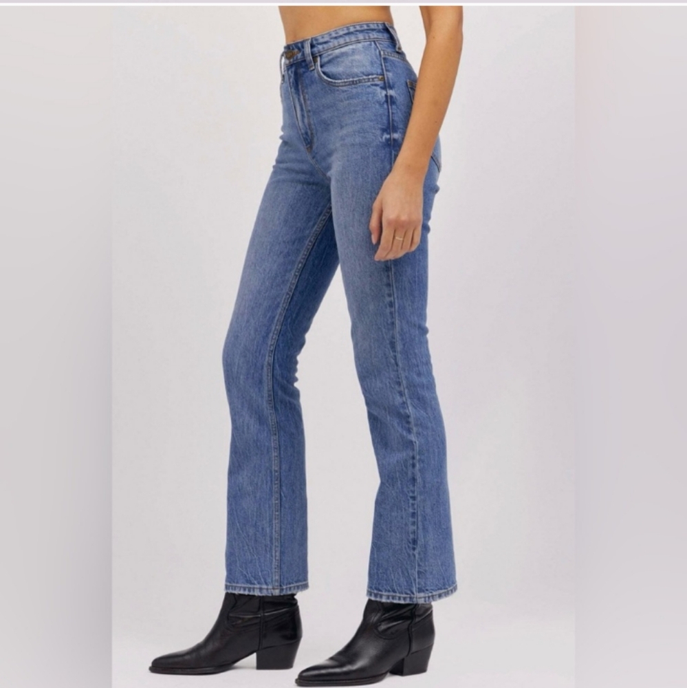 NWT Daydreamer x Lee High Rise Crop Boot in Blue